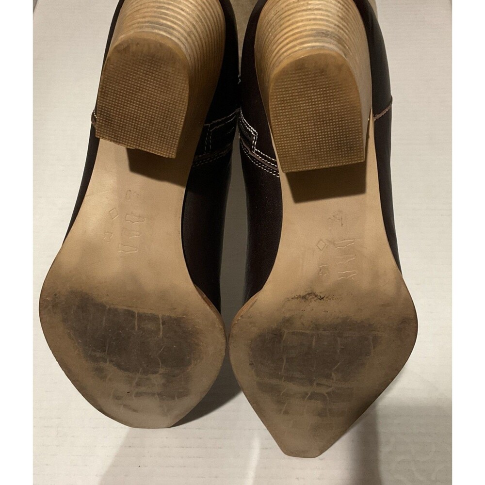 Prada Two-Tone Brown and Beige Pointed-Toe Knee Boots - Picture 6 of 10